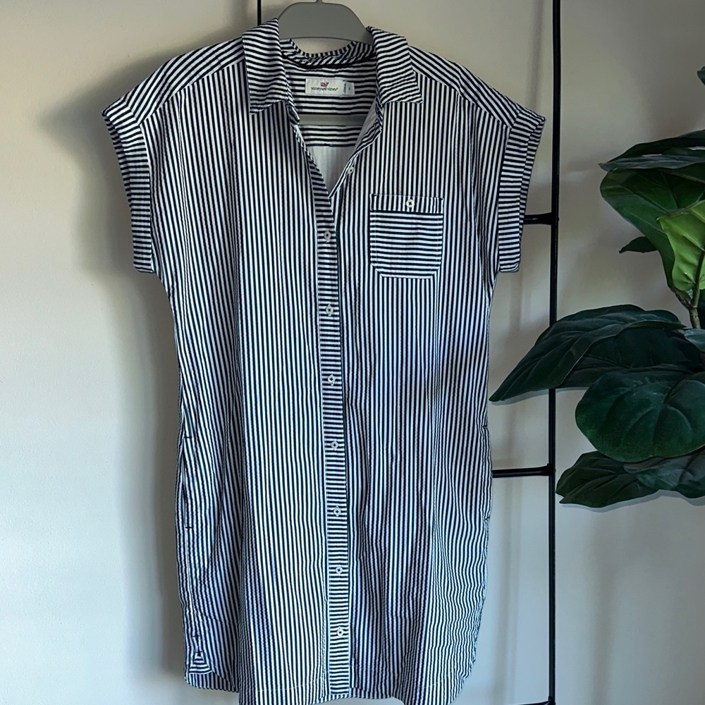Vineyard Vines Seersucker Striped Margo Shirt Dress